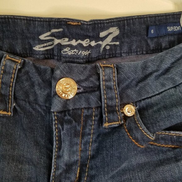 Seven7 slim boot distressed denim jeans sz 6 - Picture 5 of 8